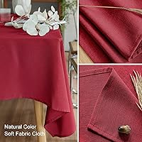 Vista 14 de AUSSPVOCT 2 manteles de lino texturizado para mesa rectangular, 52 x 70 pulgadas, mantel rectangular impermeable, lavable, tela para mesa