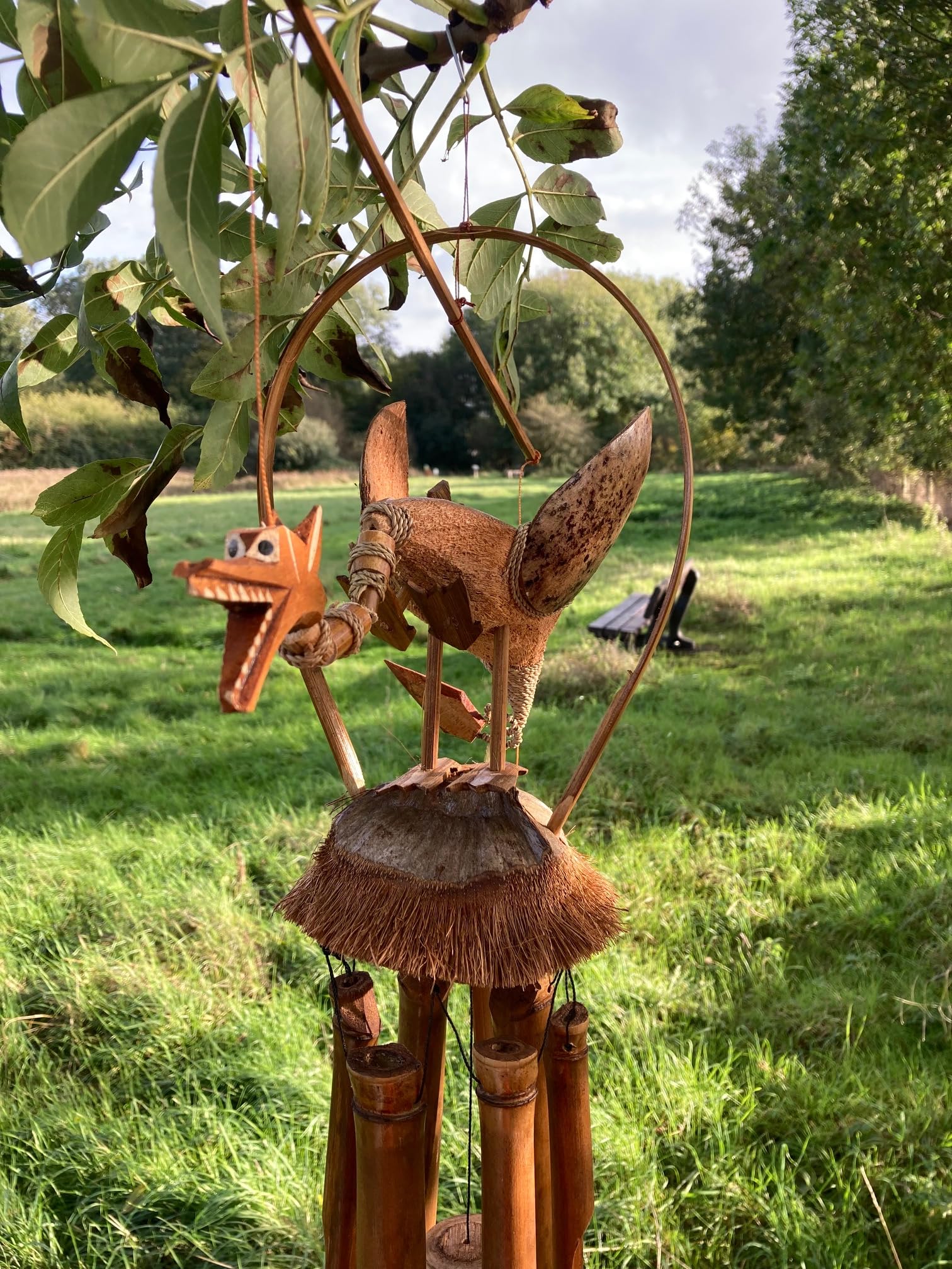 Dragon Wind chime/Windchime for indoor and outdoor use, Handmade from Sustainable Bamboo Fair Trade