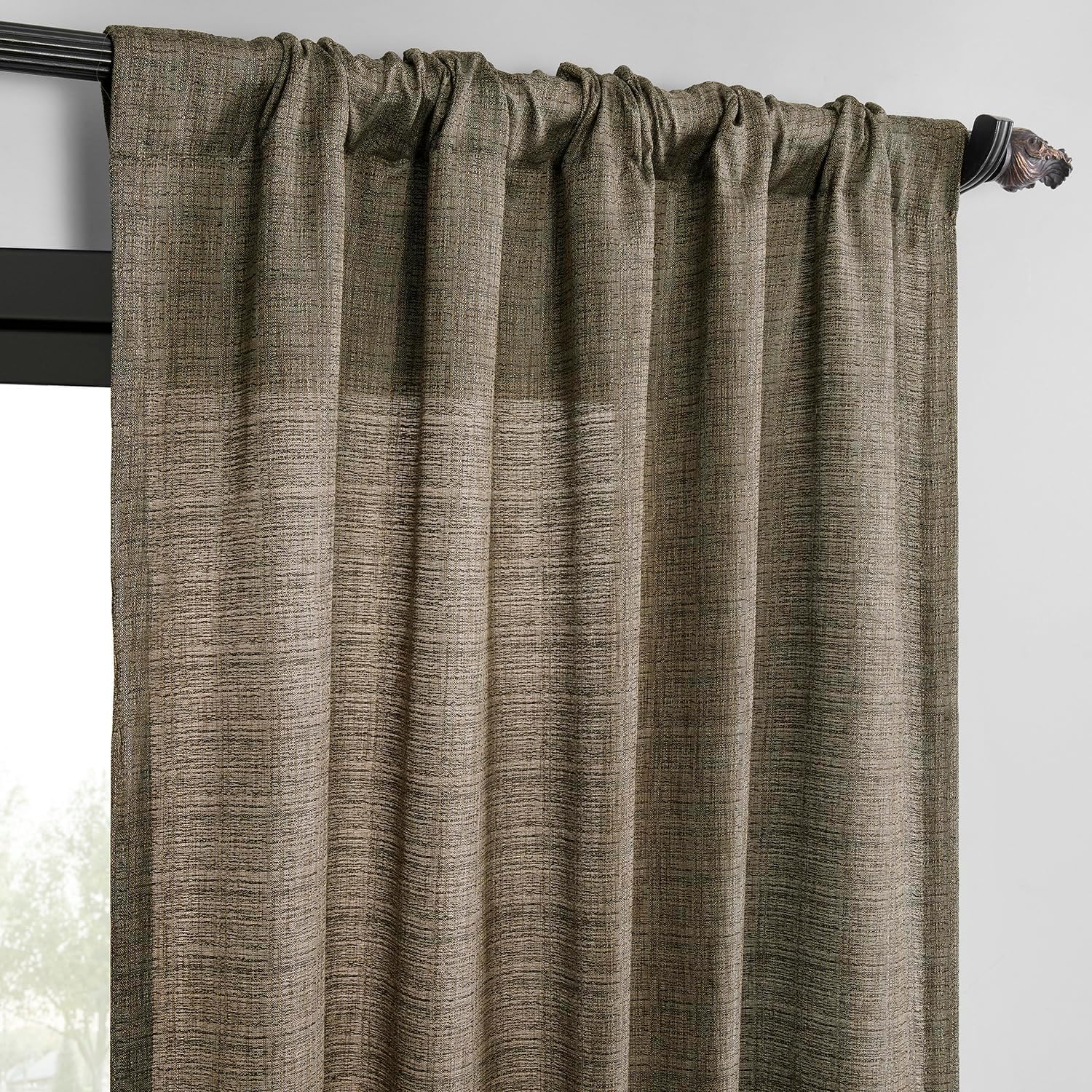 HPD Half Price Drapes - Raw Linen Weave Light Filtering Curtains for Bedroom 96 Inches Long (2 Panels) - Rod Pocket Curtains & Drapes for Living Room and Windows 1 Pair - 50 X 96, Dark Grey