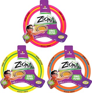 JA-RU 11 Inch Flying Disc Ring Frisbee for Kids - Soft Rubber Edge, Assorted Colors, Ultimate Outdoor Beach Pool Backyard Toy
