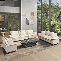 Vista 20 de HERA'S HOUSE Juego de sofás seccionales modulares de 3 piezas, juego de sofá de gran tamaño con sofás de dos plazas y sillón, cómodos sofás nube