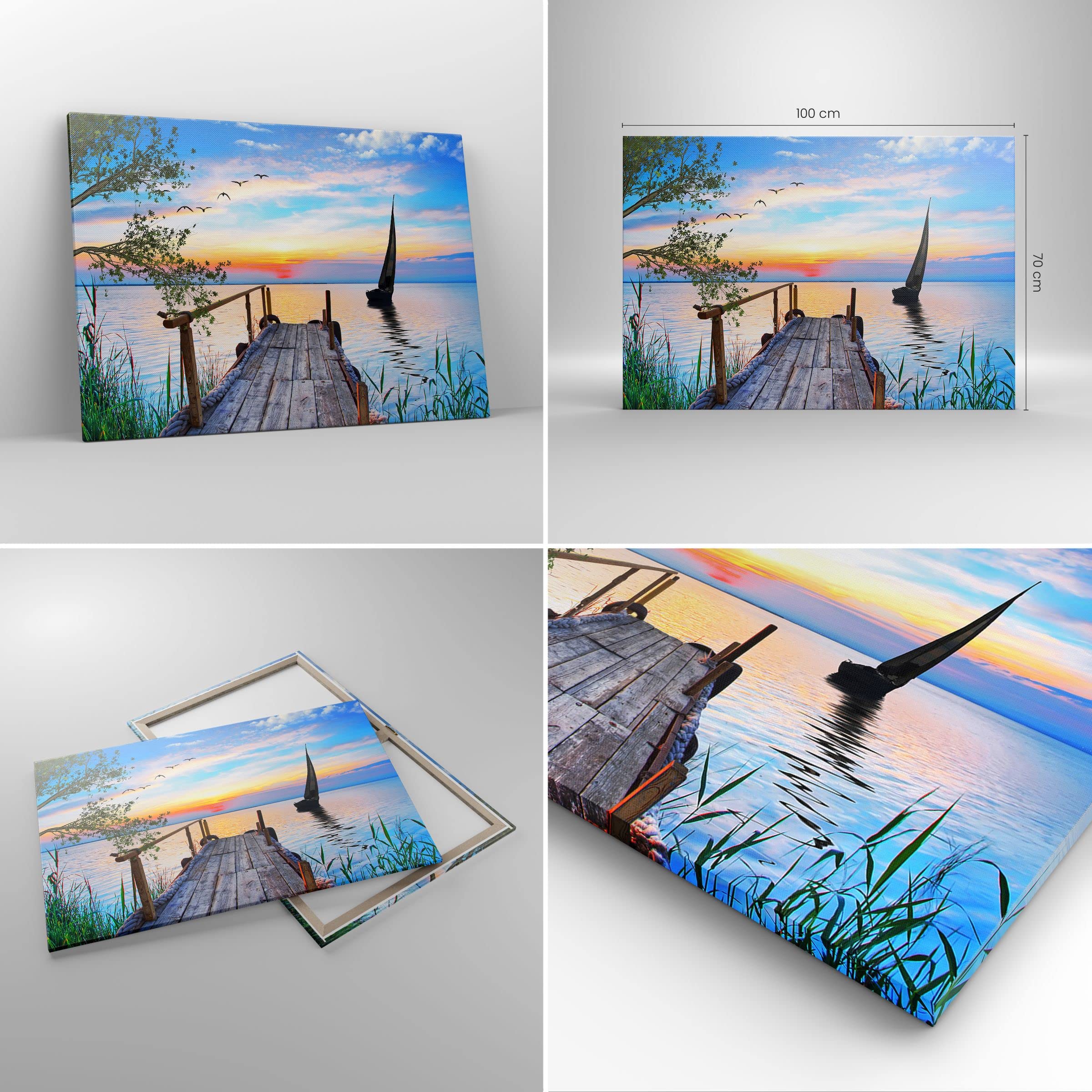 ARTTOR Lienzos Decorativos 100x70cm Cuadro Sobre Lienzo Moderno Oro