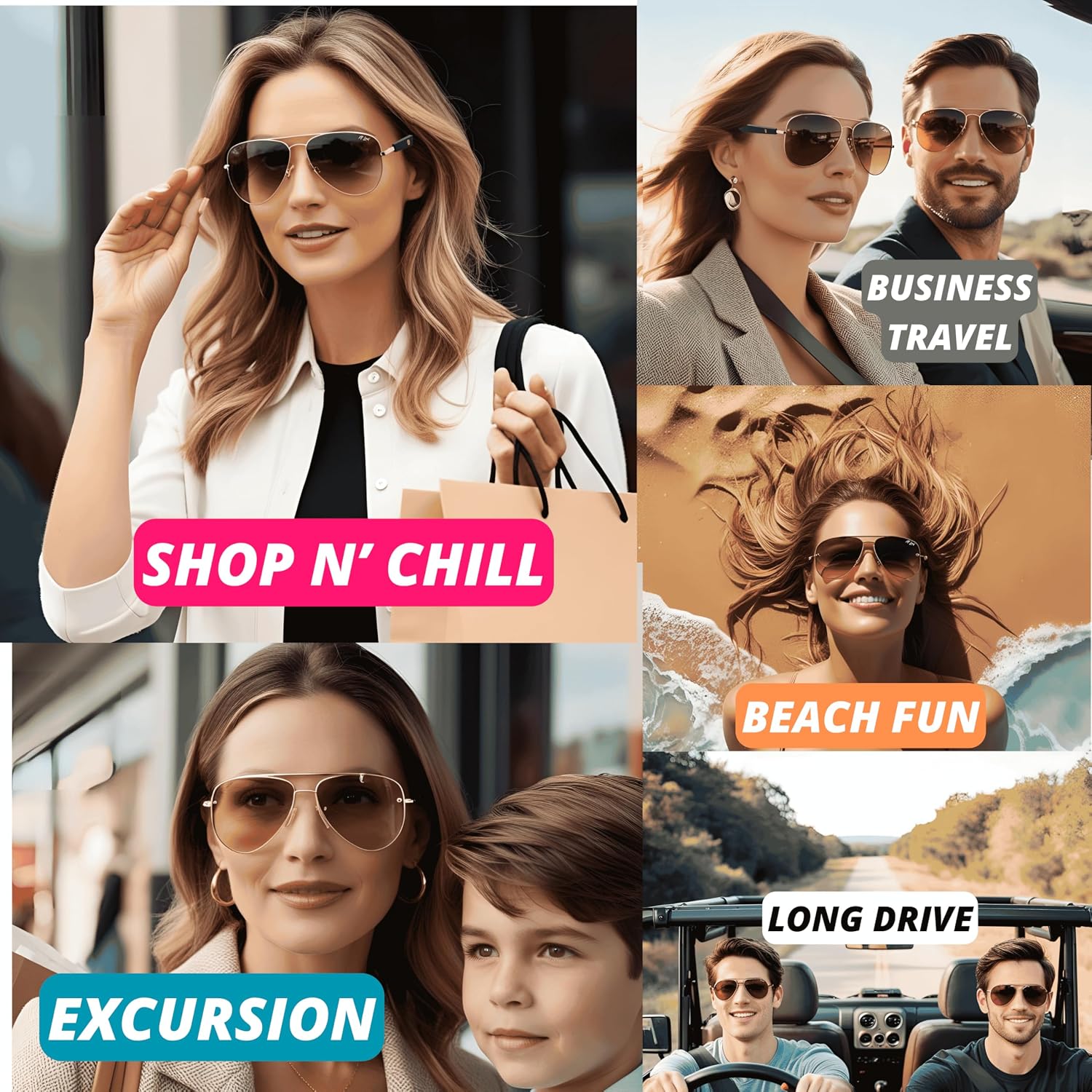 AI Bluetooth Smart Glasses for Women Men, ChatGPT-Claude-Gem 200 Languages 99% Accuracy, Speakers Mic Siri Android Touch Voice Assistant, Calls Podcast Drive, UVA UV400 Polarized, TAN Aviator Glasses