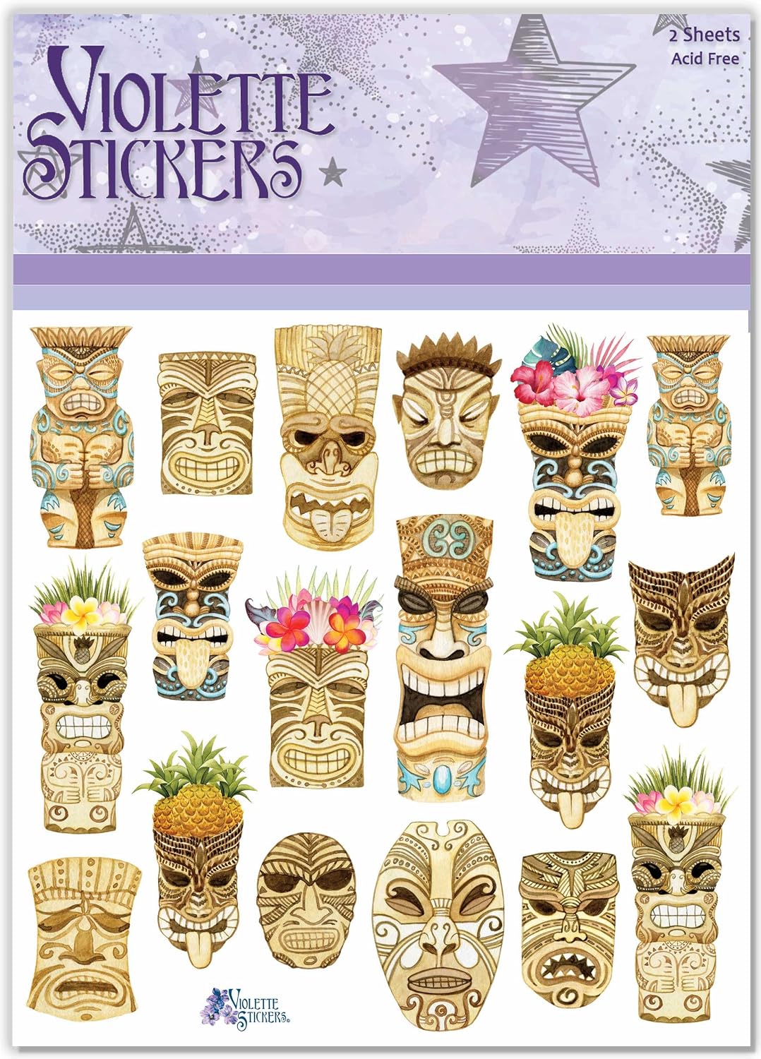 Violette Stickers Tikis