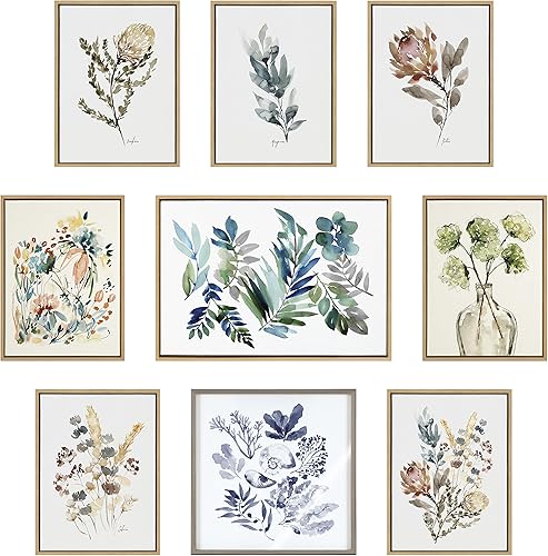 Miniatura 5 de Kate and Laurel Sylvie Botanical Soft Splitfern and Botanical Soft Maiden Lienzo enmarcado por Sara Berrenson, juego de 2 piezas de 18 x 24