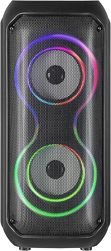 Miniatura 2 de IQ Sound IQ-3404BT - Sistema de altavoces de alta eficiencia de 2 x 4 pulgadas, Bluetooth habilitado con TWS, luces LED coloridas, entradas USBMicro