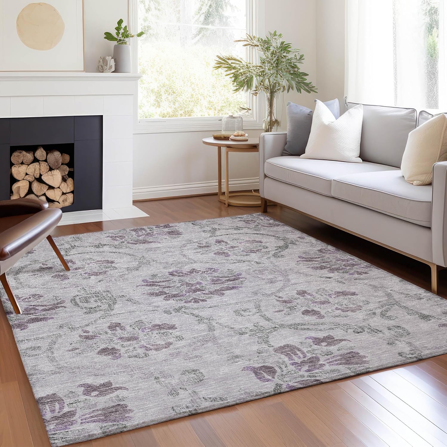 Addison Rugs Chantille ACN762 Purple 8' x 10' Indoor/Outdoor, Machine Washable, Easy Clean, Non Shedding, Bedroom, Living Room, Dining Room, Kitchen, Patio Rug