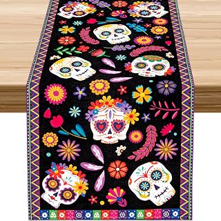 Dia De Los Muertos/Day of The Dead Decorations for Alter Table Runner Mexican Ofrenda Party Decor