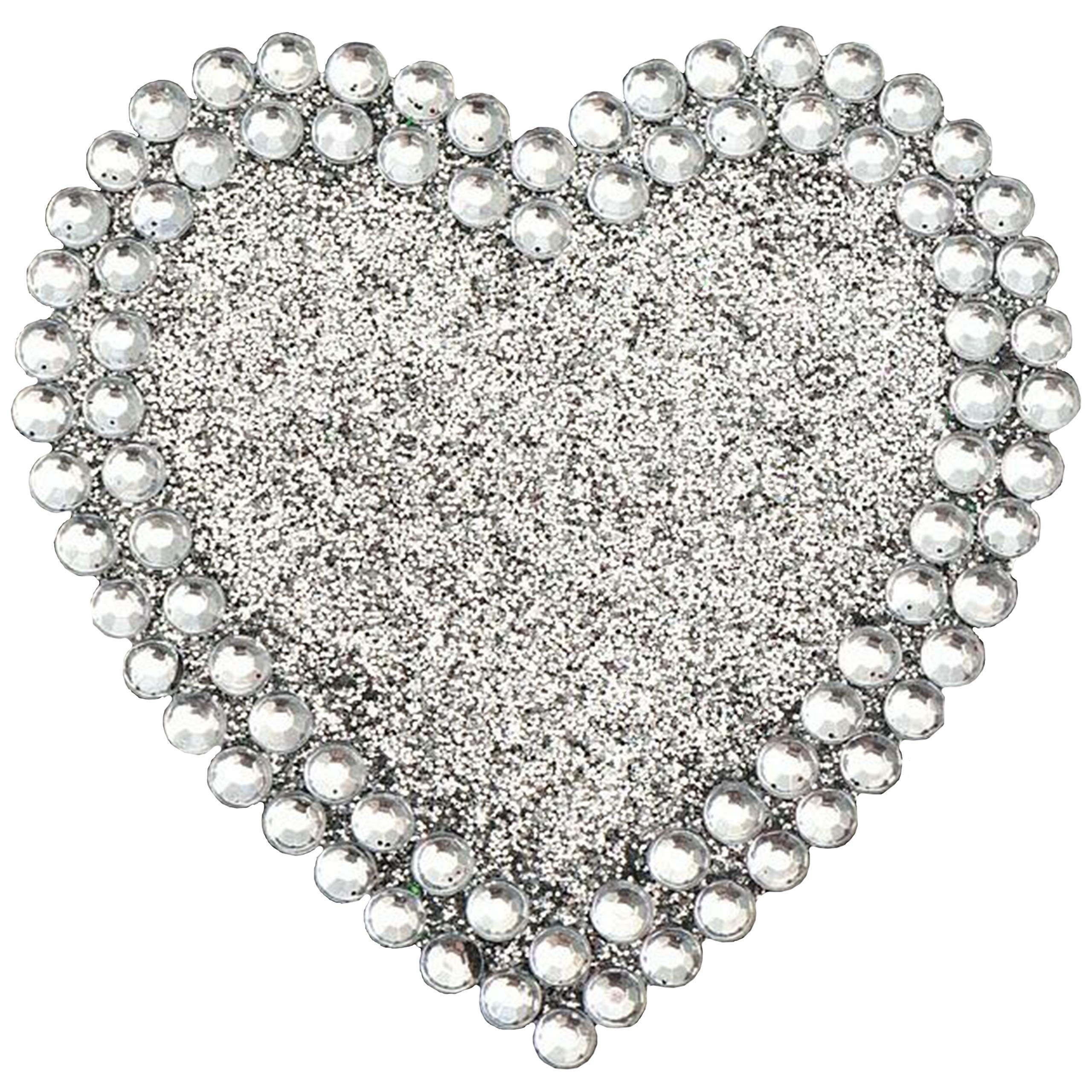Pebble Eleven 5Cm Diamante Heart Assorted Diamante & Pearl Stickers - Self Adhesive Rhinestone And Pearl Card Embellishments (, 1)