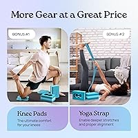 Vista 3 de Deep-Zen® Yoga Blocks Wrist Support; Yoga Blocks 2 Pack with Knee Pads and Strap to Put Less Weight on Wrists; Durable, Versatile Yoga Brick