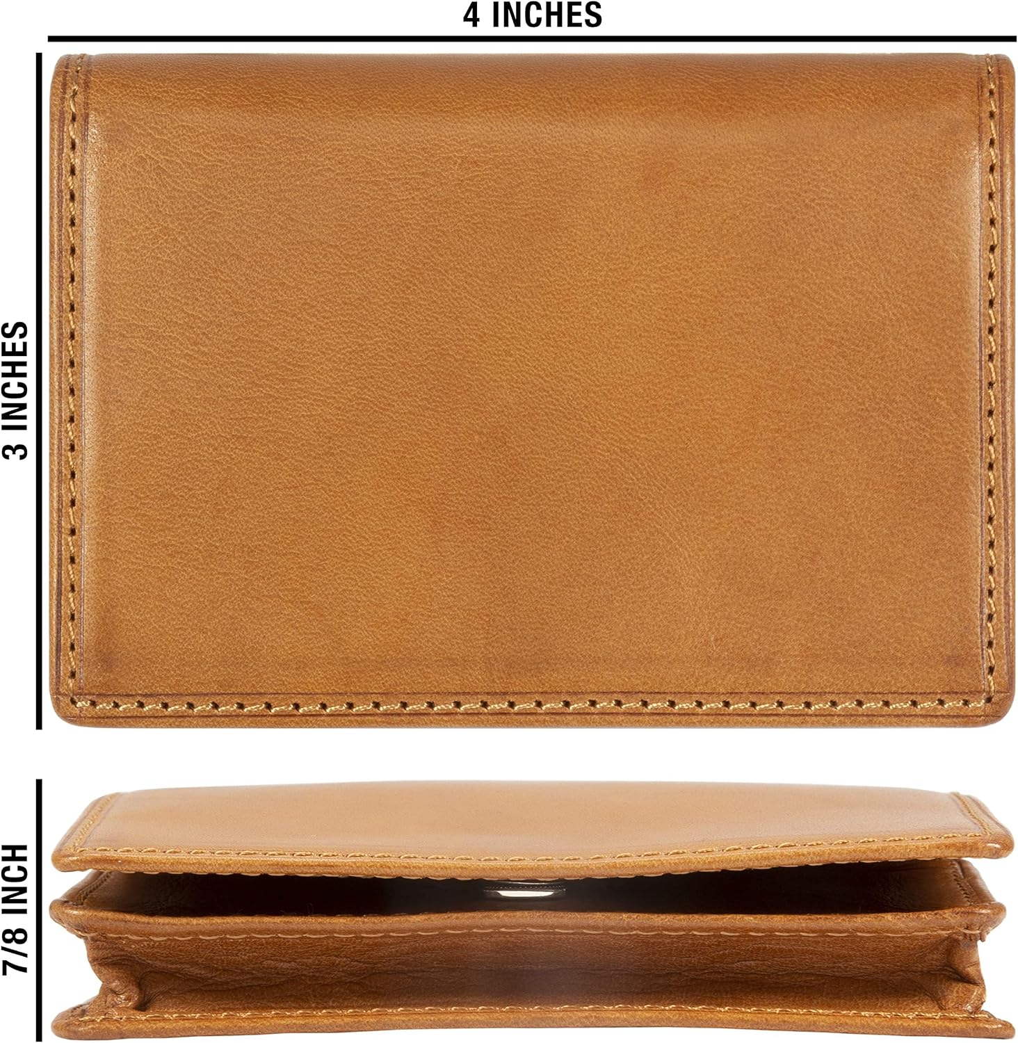Tony Perotti Unisex Italian Cow Leather Front Pocket Business and Credit Card Case Wallet with ID Window