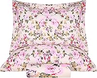 Vista 2 de SUPERIOR Juego de funda de edredón de algodón de 300 hilos con fundas de almohada, duradero y transpirable, lavable a máquina, ropa de cama floral
