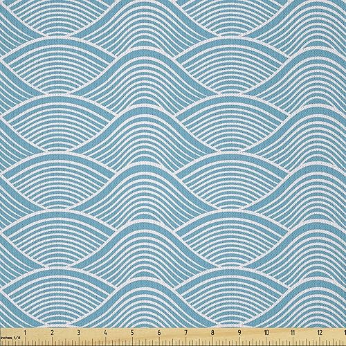 Miniatura 78 de Ambesonne The Yard, tela de mariquitas de The Yard, flores exóticas hibisco hawaiano follaje ilustración botánica flor de primavera, tela