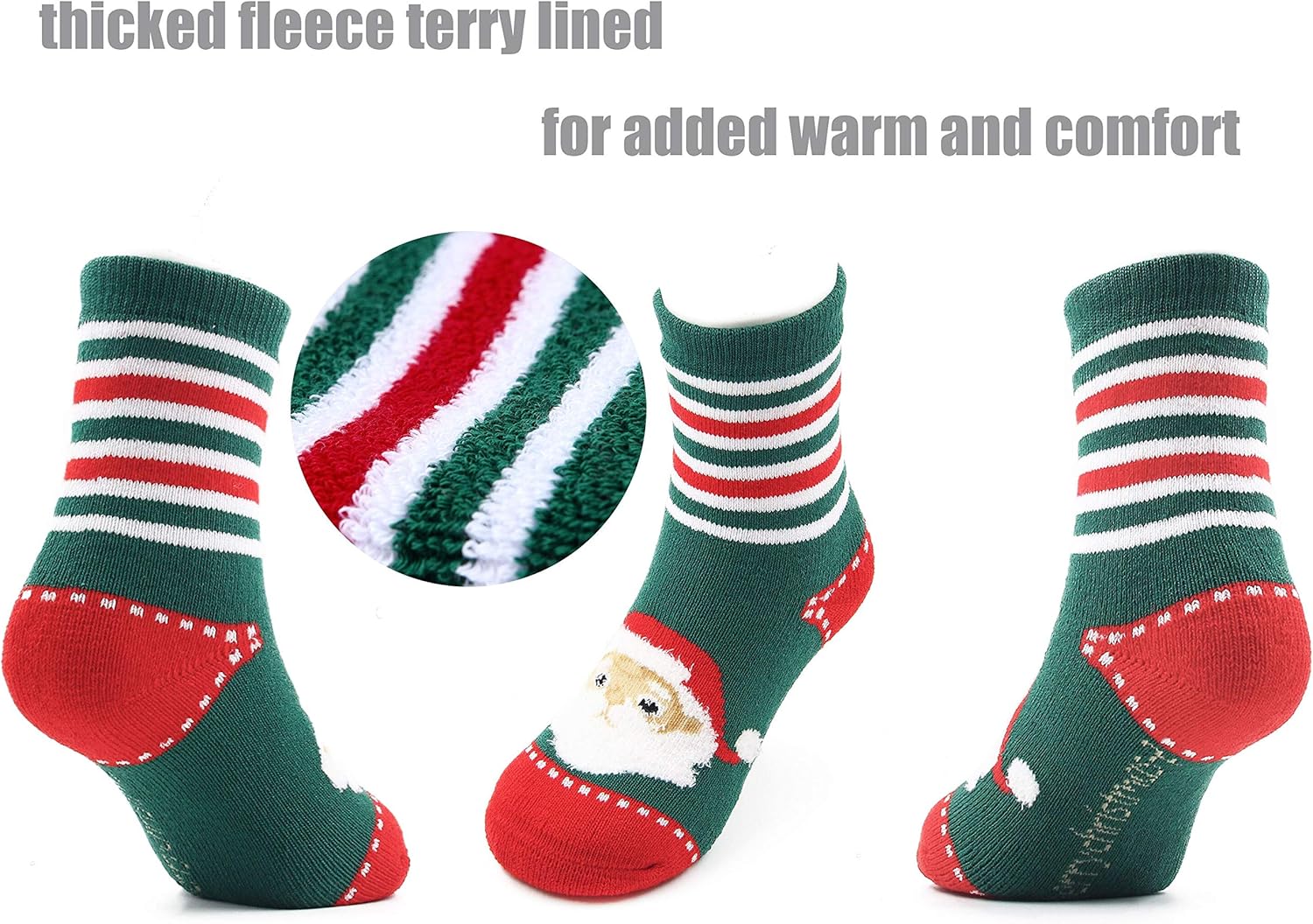 HowJoJo Boys Girls Christmas Socks Kids Warm Socks Winter Thermal Cotton Crew Socks - Image 2