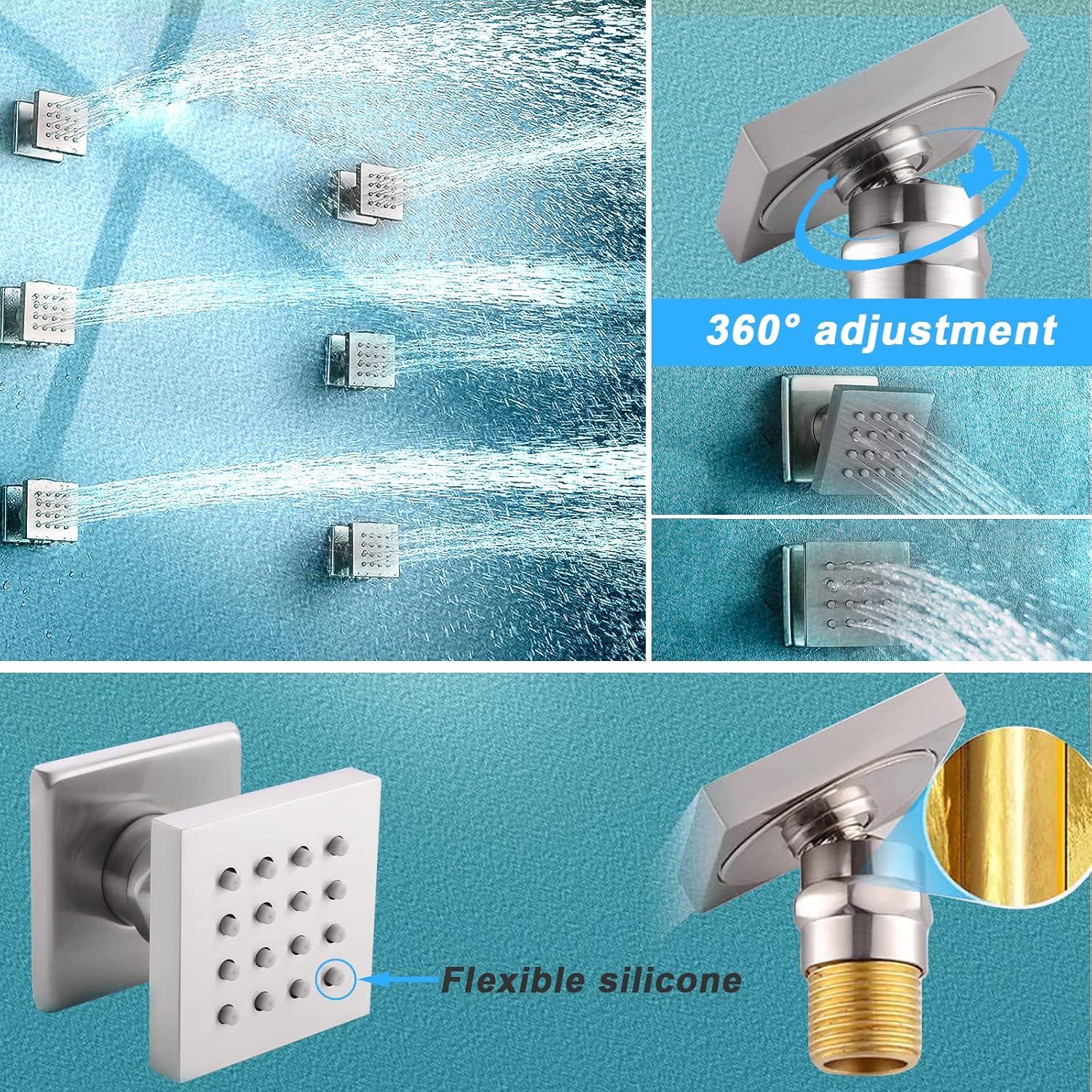 Buy LED Rain Shower System, Doozoler Thermostatic Shower System with