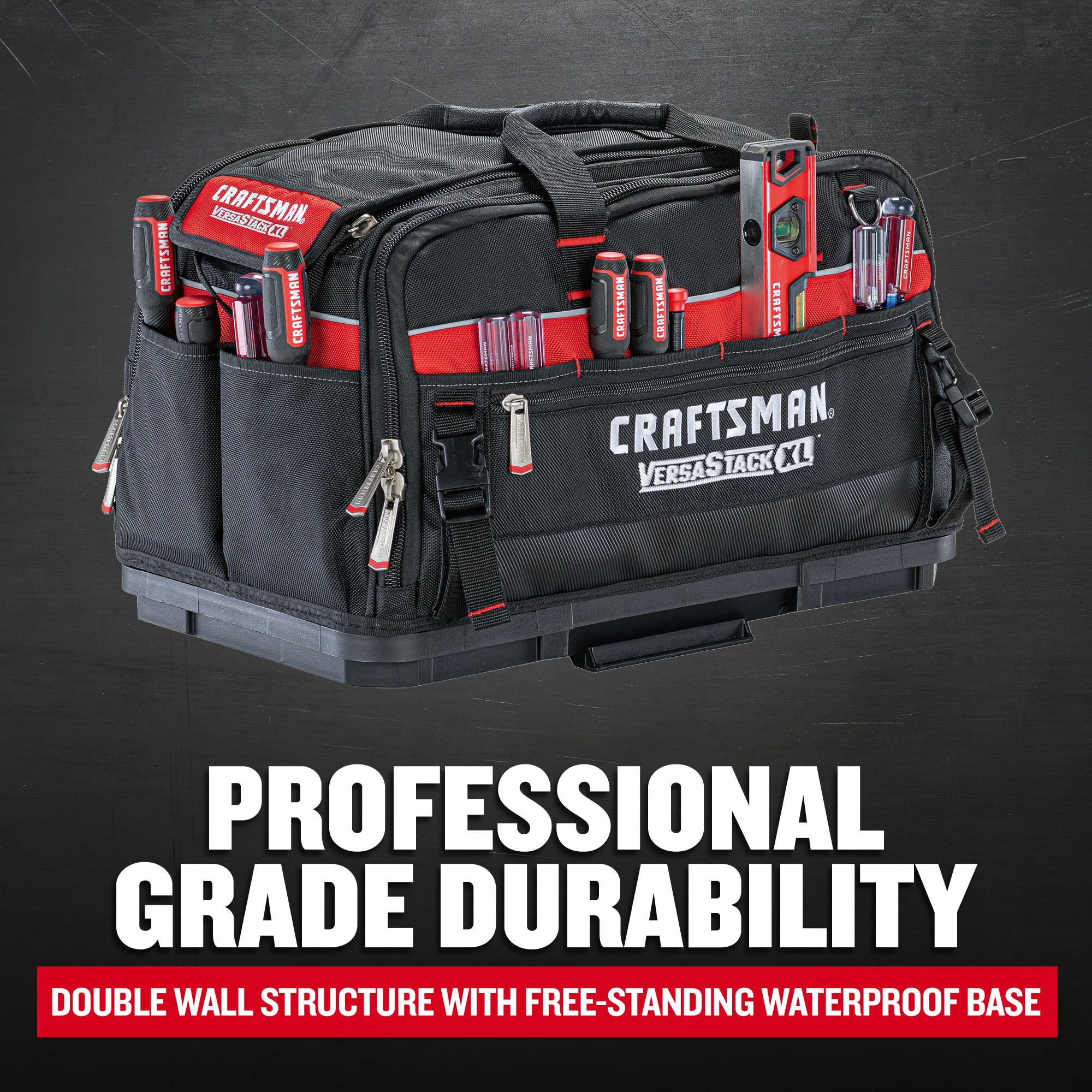 CRAFTSMAN TRADESTACK torba na narzędzia, 57 cm, trwały poliester, czarno-czerwona (CMST21450)