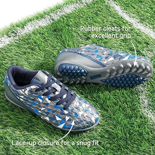 Miniatura 4 de DREAM PAIRS Zapatos de fútbol para césped artificial para niños y niñas con cordones para niños pequeñosgrandes