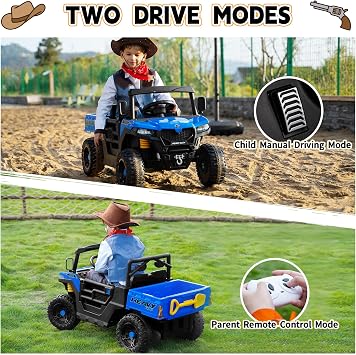 TOBBI 12V Kids Ride On Dump Truck, Electric Car for Toddlers to Drive