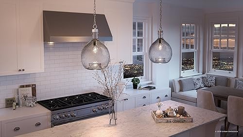 Urban Ambiance Lámpara colgante moderna de lujo, tamaño mediano 20.375 pulgadas de alto x 13 pulgadas de ancho, con elementos de estilo