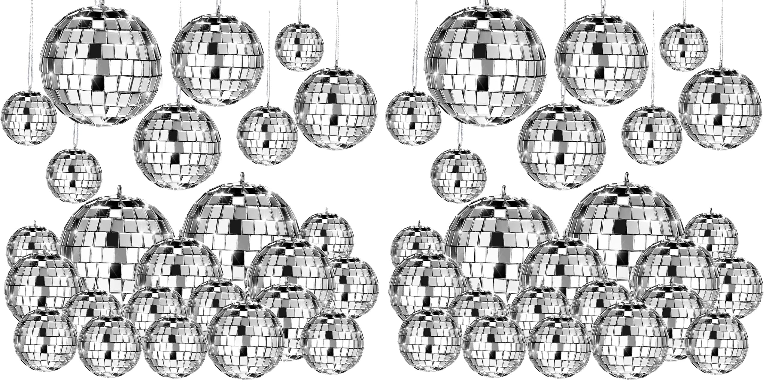 MTLEE 20 Pcs Disco Balls Decorations Assorted Size Disco Ball Ornaments
