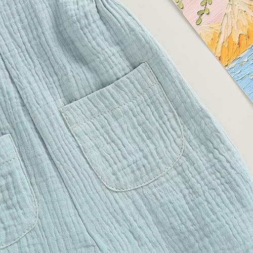 Miniatura 7 de Mubineo Mono básico de lino de algodón liso para bebé, niña, niño, sin mangas, mameluco para recién nacido