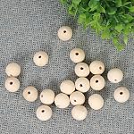 ZOENHOU 400 PCS 20mm Large Wooden Beads, Natural Round Wood Beads, Unfinished Wooden Beads for Crafts Making, DIY, Handmade, Jewelry, Bracelet, Decoration