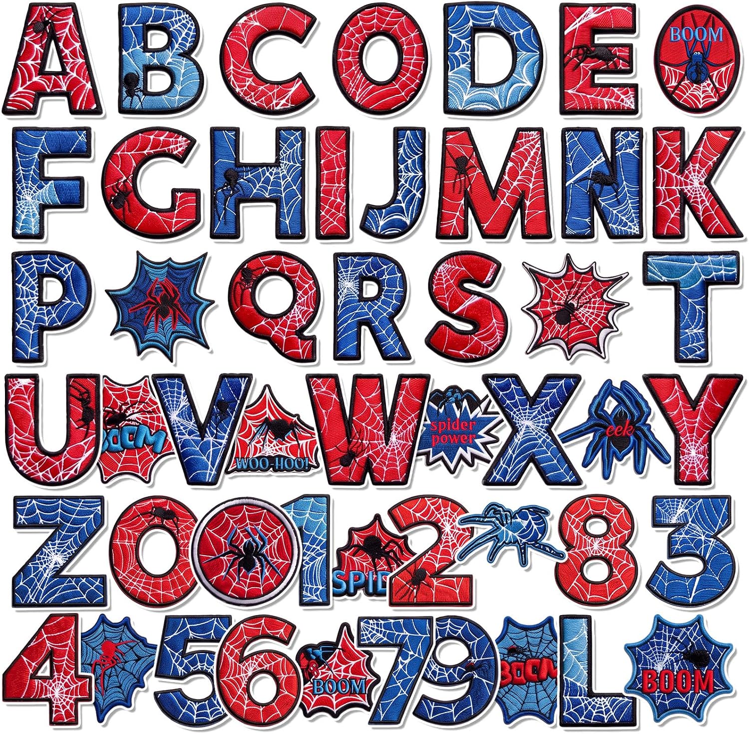 Wavwavw Spider 1 Iron on Patches 50 Pcs Embroidered Applique