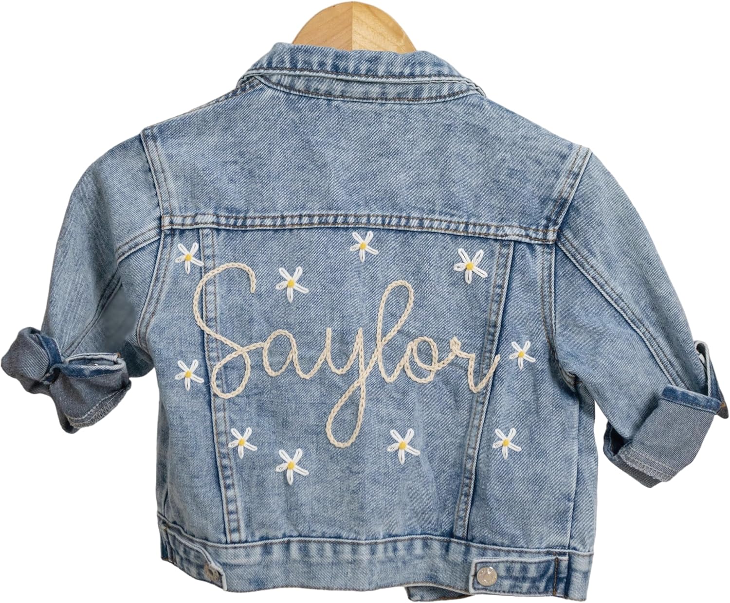 Personalized Kids Denim Jacket - Custom Embroidered Jean Coat with Name for Baby & Toddler Boys Girls, Lightweight Monogram Outerwear, Gift for Birthday, Baby Shower, Christmas