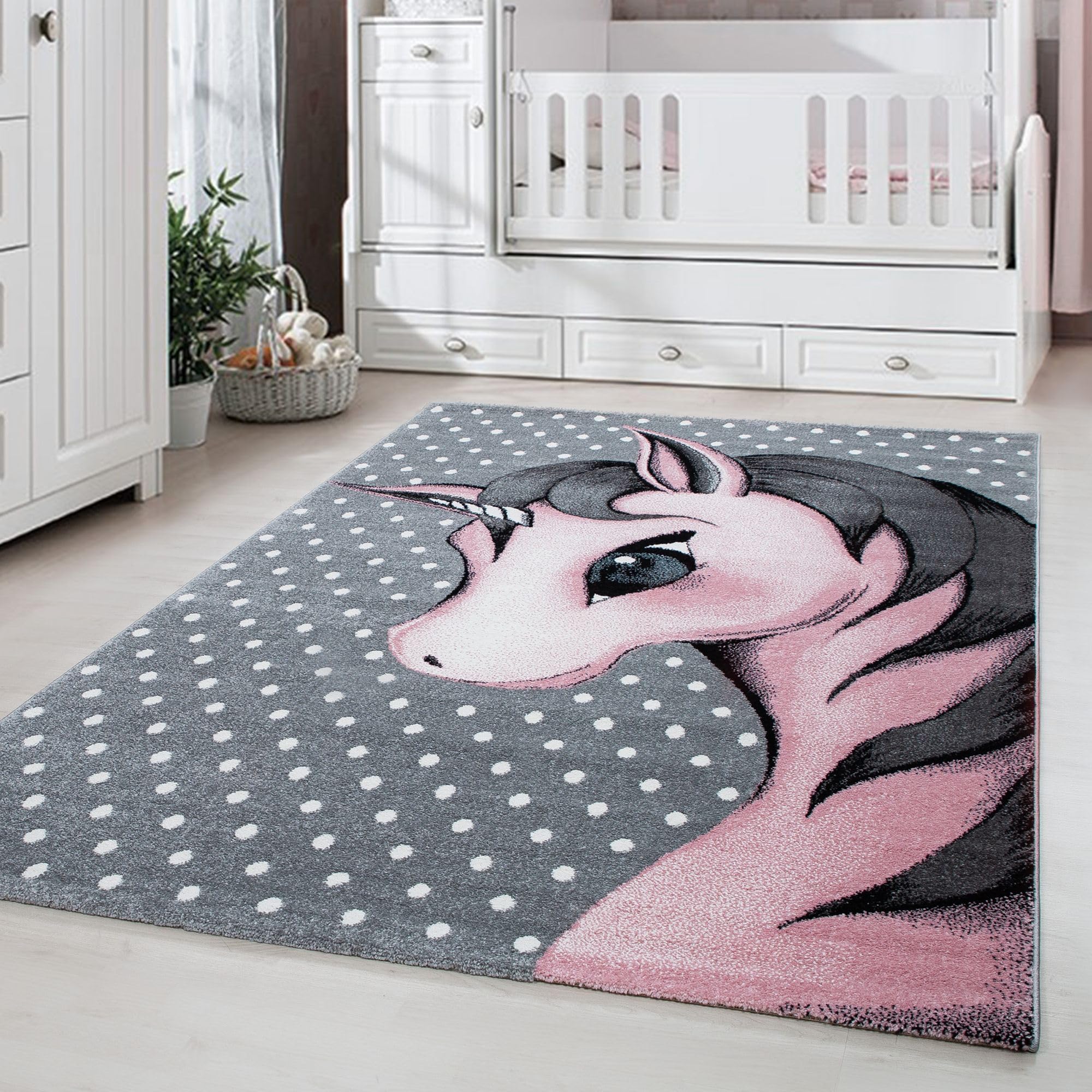 Carpetsale24 Kinderteppich Modern Kinderzimmer Waschbarer Babyteppich Spielteppich für Junge und Mädchen Weich und Antiallergen