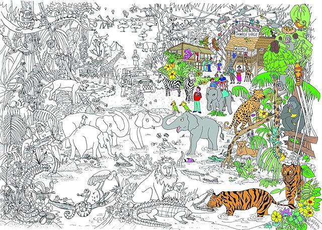 Jungle Safari Colouring Poster - Giant Size: 100 x 70cm