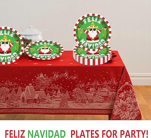 Miniatura 2 de Platos de Feliz Navidad, decoraciones de Navidad, decoraciones de Navidad mexicanas, decoraciones de Navidad españolas, DZ Feliz Navidad,