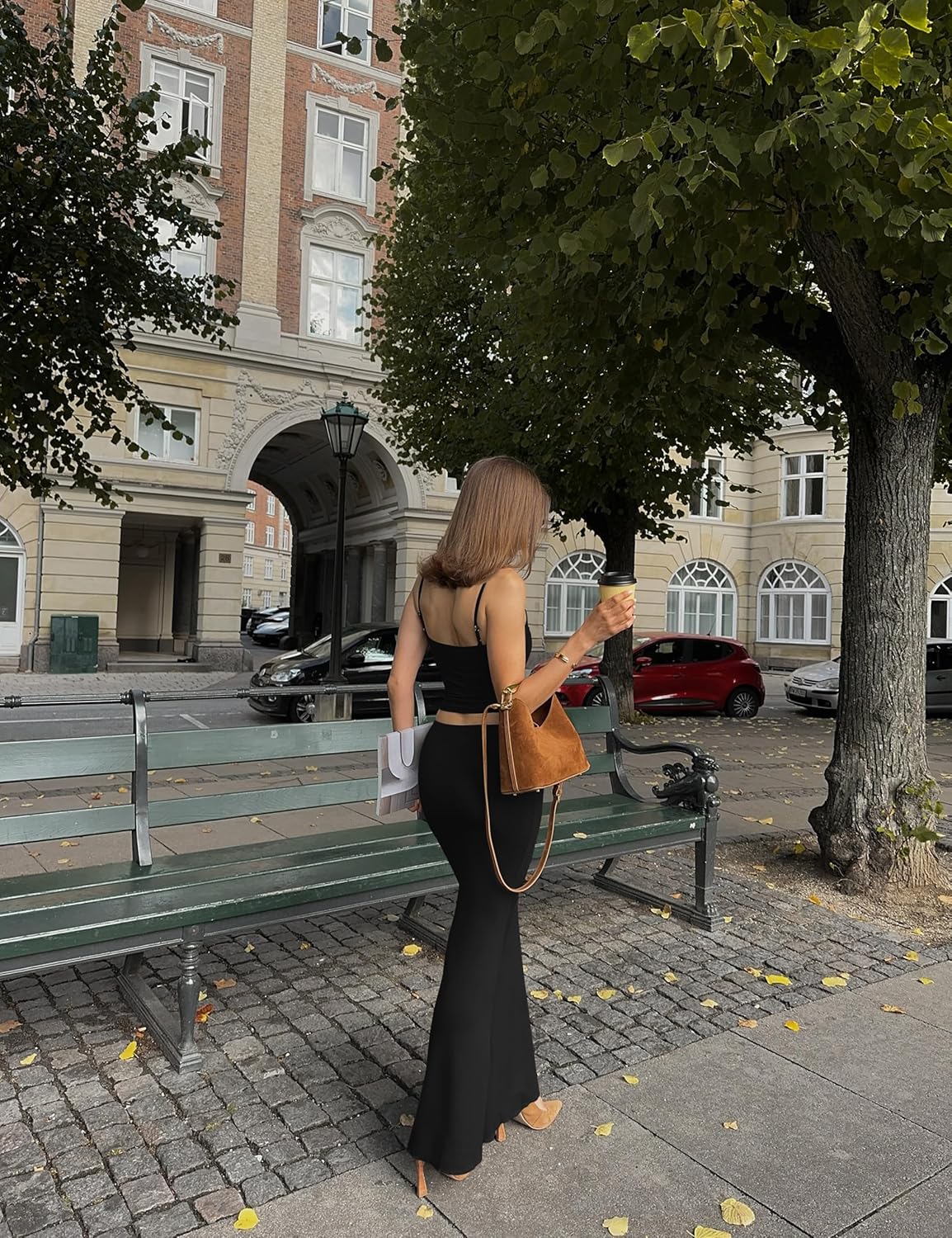 BEAGIMEG Women's Sexy 2 Piece Sleeveless Spaghetti Strap Tank Top Mid Waist Fishtail Maxi Skirt Outfit Dress Set - Image 4