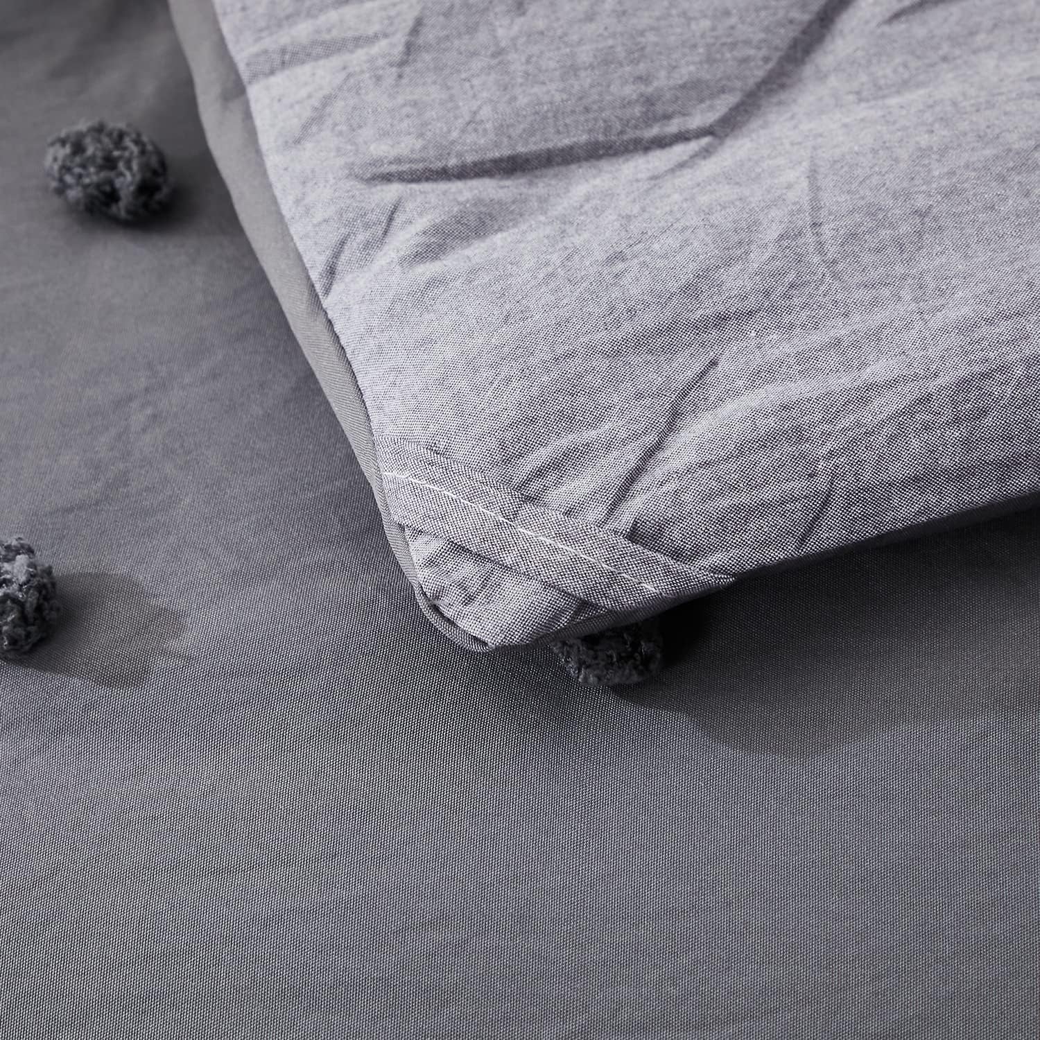 Buy 1 get 1 🔥 TEALP Bohu Tufted Grey Full Comforter Set (80x90 inches), 3 Pieces- 100% Soft Microfiber Jacquard Lightweight Comforter with 2 Pillowcases, Chenille Dots All Season Down Comforter Set Bedding Best Cyber Deals 🔥 TEALP Bohu Tufted Grey Full Comforter Set (80x90 inches), 3 Pieces- 100% Soft Microfiber Jacquard Lightweight Comforter with 2 Pillowcases, Chenille Dots All Season Down Comforter Set Bedding