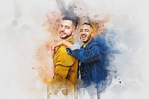 Miniatura 8 de Retrato personalizado de pareja LGBT de foto de acuarela arte sobre lienzo, regalo de compromiso, regalo memorable para marido o novio, arte de