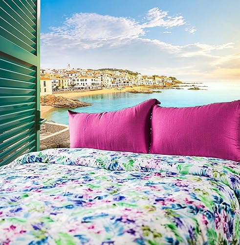 Miniatura 6 de Etavonni Home Daun Palem - Inspirado en hermosos jardines encontrados en Bali Indonesia certificado fabricado en verde por Oeko-Tex juego de funda