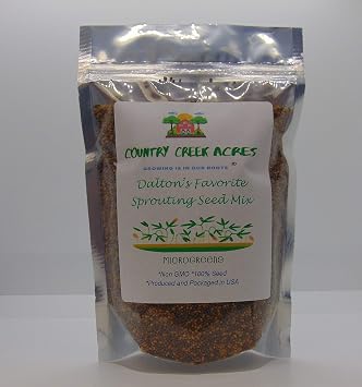 Daltons Favorite Sprouting Mix- Non-GMO, 12 oz Mix of Broccoli, Clover & Fenugreek Seeds for Microgreens- Country Creek Brand