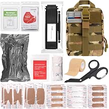 Survival First Aid Kit, 41 Pack IFAK Trauma Kit with Tourniquet, 4-Inch Israeli Bandage, Molle Bag, First Aid Kit for Car, Hiking, Travel