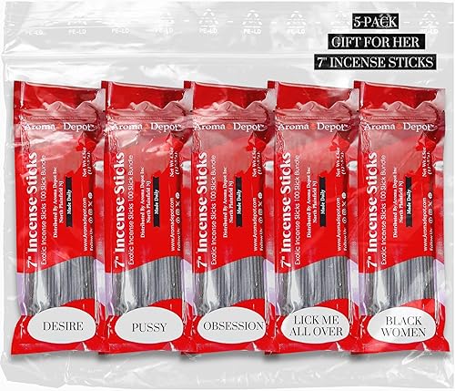 Gift for Her Varitas de incienso de 7 pulgadas, juego variado de 500 unidades, 11 pulgadas, 7 paquetes de 100 varillas por fragancia. El juego