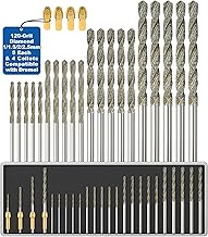 Sworker Diamond Drill Bits 1mm 1.5mm 2mm 2.5mm 5 Each 120-Grit 20Pcs with 4 Collets Compatible with Dremel Rotary Tool for Sea Glass Stone Shells Jewelry Making Porcelain Ceramic Gems