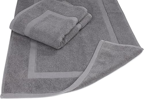 Miniatura 5 de Juego de alfombra de baño 100% de algodón turco para hotel y spa de lujo y opciones de tapete de baño de espuma viscoelástica