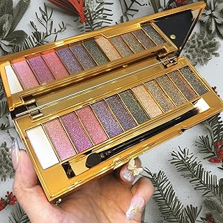 Paleta de sombras de ojos con purpurina, 12 c...