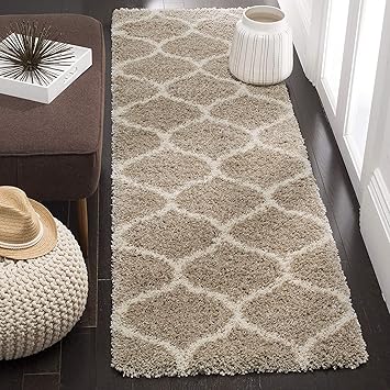 GLOY Home Modern Soft Shaggy Fluffy Home Decorative Carpet for Living Room, Bedroom, Guest Room 2-inch Thick Carpet (2x4 Feet, Beige Ivory)