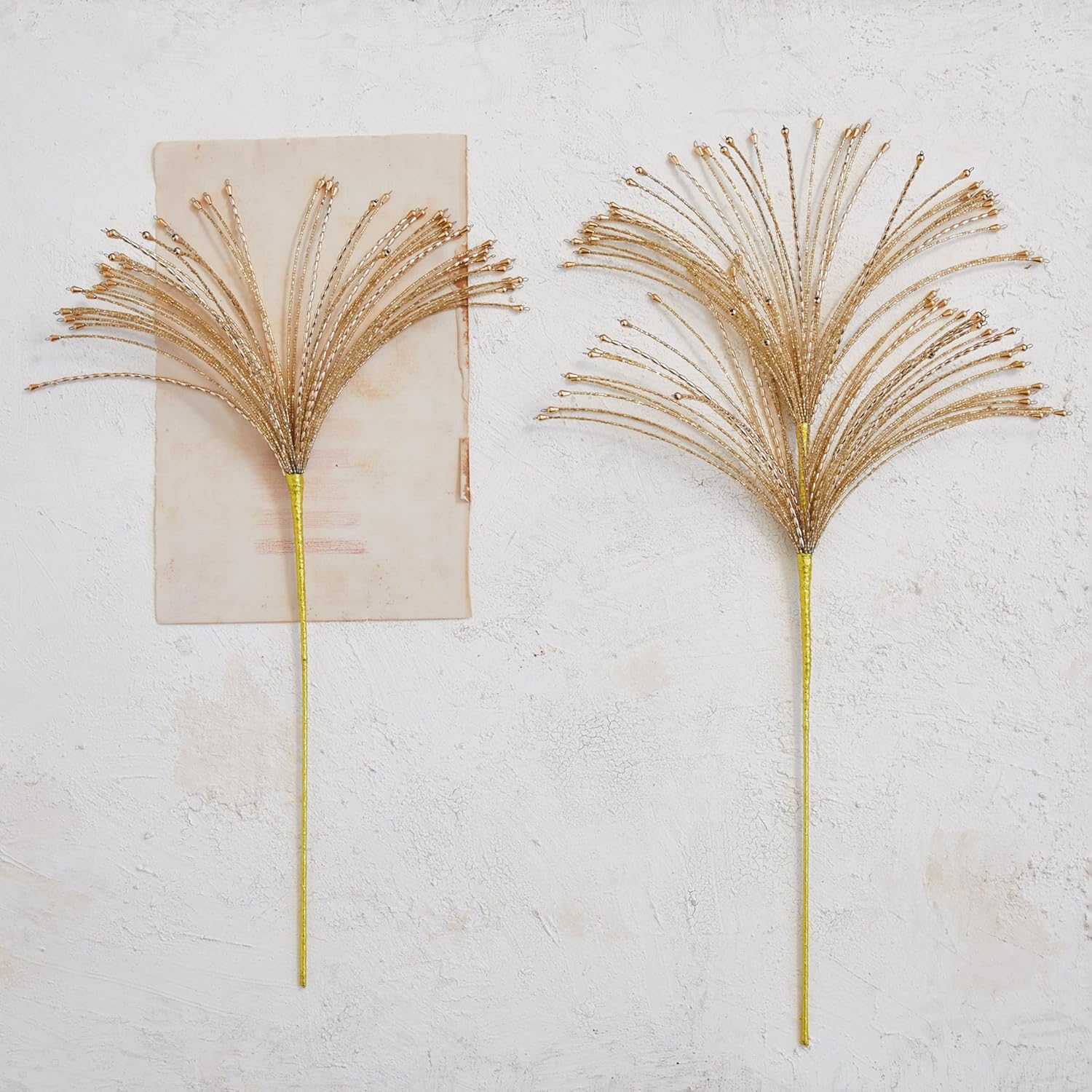 Creative Co-Op Metal and Glass Beaded Spray Decor, Gold