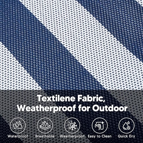 Miniatura 6 de SUNCREAT Hamaca doble con soporte incluido, hamaca portátil al aire libre con soporte, azul