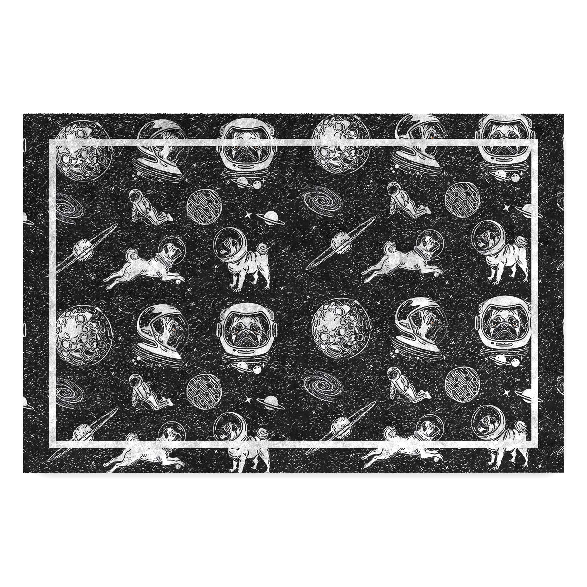 Monnhein Tasarımlı Dekoratif Kapı önü Paspas, Dış Mekan/Ev İçi/Banyo/Mutfak/Yatak Odası/Giriş Paspasları (Black Space, 45X70)