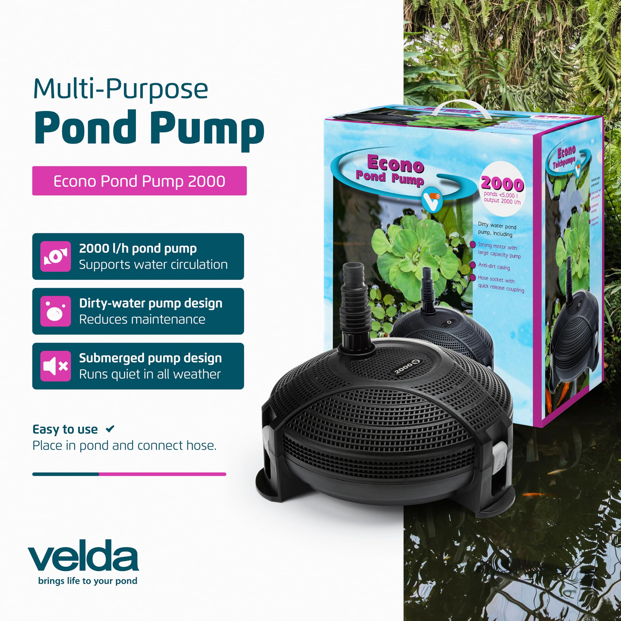 Velda 2000 LPH - Pompa Econo per Stagno
