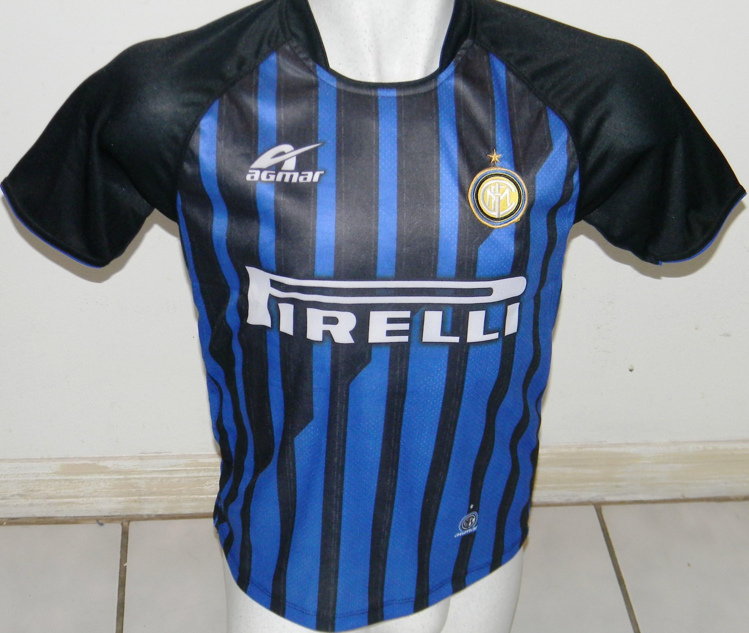 Boys,Girls, Teens, Ladies, Childrens & Kids INTERMILAN Soccer Jersey Size Boys 14 for Ages 11 & 12 Equivalent to Boys Small/Medium - Great for Ladies That What A Tight SNUG FIT