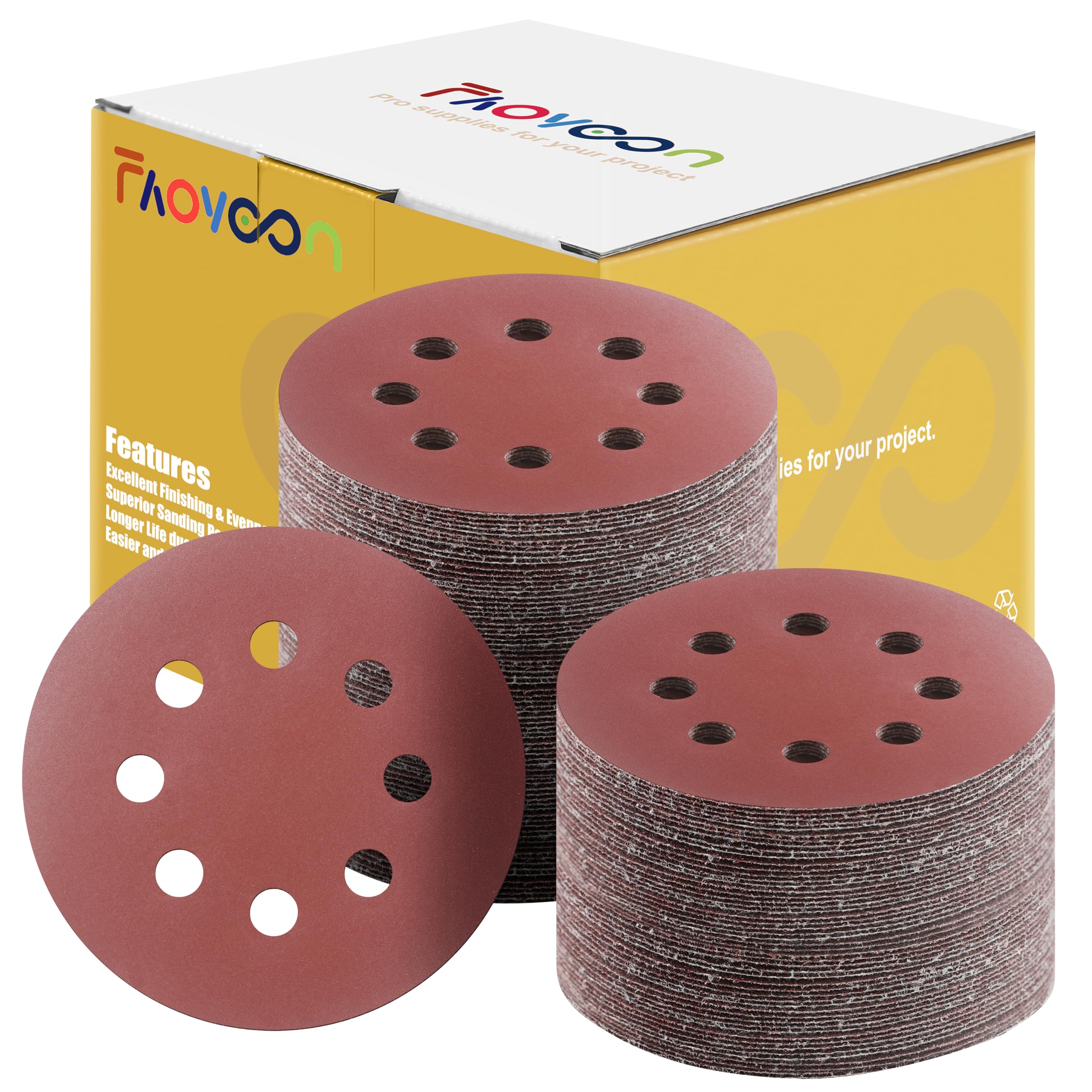 Faoyoon 80 Sanding Discs - 100 Pack for Orbital Sanders -13