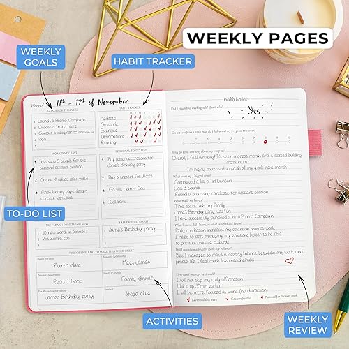 Miniatura 4 de Legend Planner Diario durante 3 meses  Planificador mensual semanal y diario sin fecha para alcanzar objetivos. Organizador y diario de