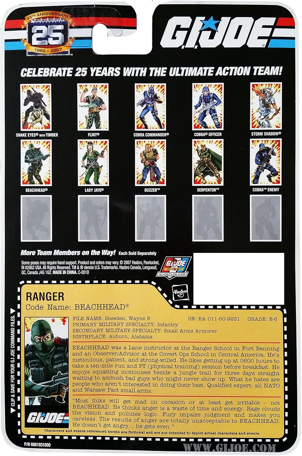 G.I. Joe 25th Anniversary: Beachhead (Ranger) 3.75 Inch Action Figure